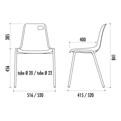 Chaise à coque empilable M4 VANOISE