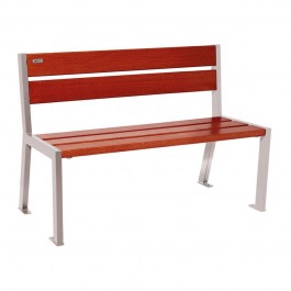 Banc bois et acier Silaos® 5 lames acajou PROCITY