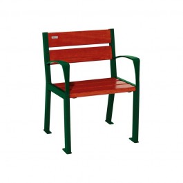 Fauteuil bois et acier Silaos® vert acajou Procity
