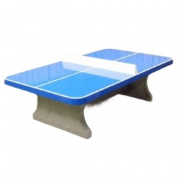 Table de ping pong coins arrondis en béton bleu