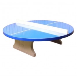 Table ping-pong ronde béton bleu