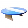 Table ping-pong ronde béton bleu