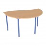100x70 cm - Table d'écolier Demi-lune en vagues