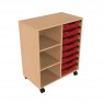 Meuble sur roulettes - 2 colonnes 8 bacs en plastique