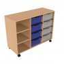 Meuble de rangement école - 3 cases et 8 bacs