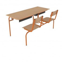 130x50 cm - Bureau scolaire avec chaises attenantes ALICE