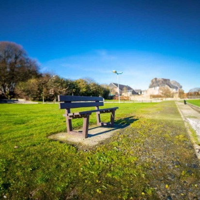 Banc de ville recyclé