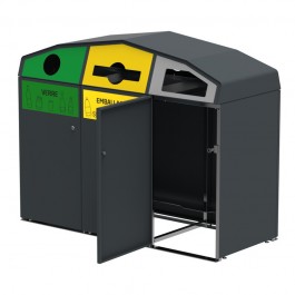 Poubelle urbaine tri sélectif 3 flux - ROSSIGNOL