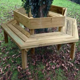 Banc entourage d'arbre en bois