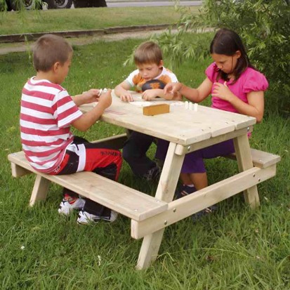 Table de pique-nique en bois pour enfants