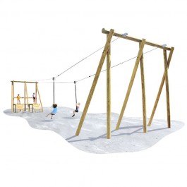 Tyrolienne double en bois