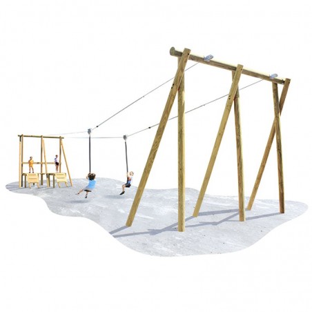 Tyrolienne double en bois