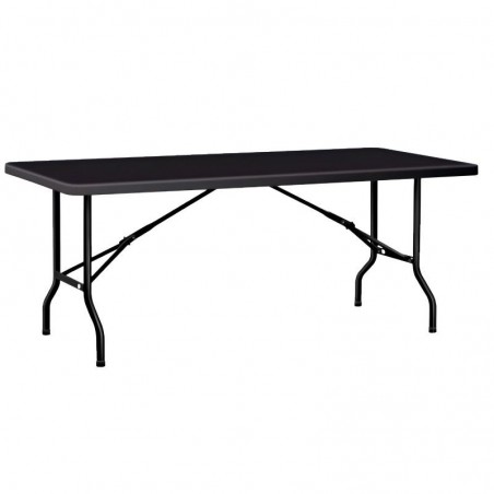 Table rectangulaire pliante noire 183 cm