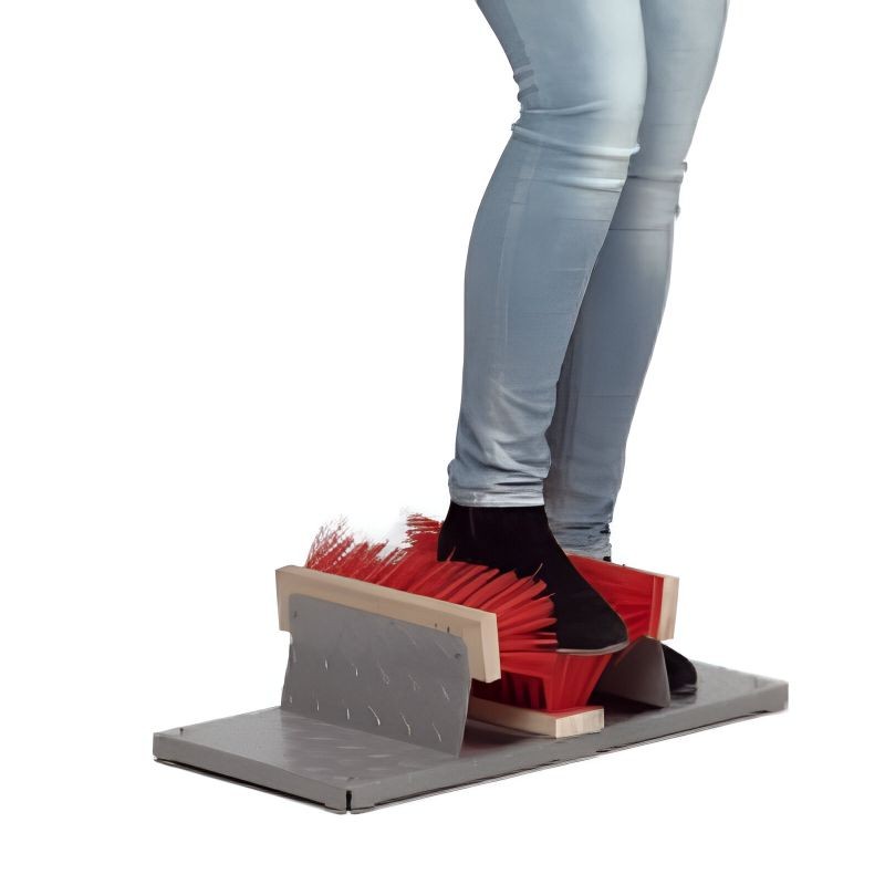 Grattoir à Chaussures D'extérieur Avec Support - Dimensions 35x32 Cm - Brosse Nylon Robuste - En Plastique Recyclé