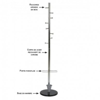 Porte manteau vertical collectivités 8 patères avec porte parapluie