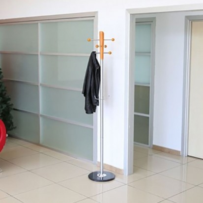 Porte manteau collectivités 6 patères en bois et métal