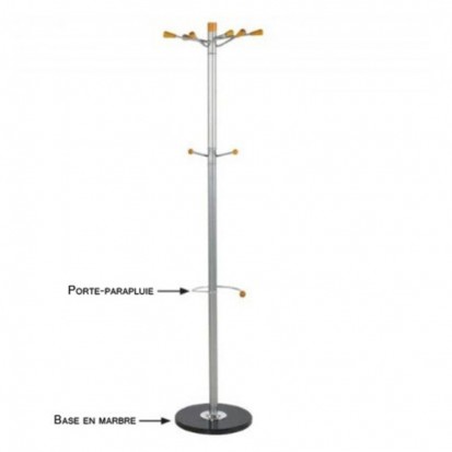 portemanteau vestiaire bois et métal avec range parapluie