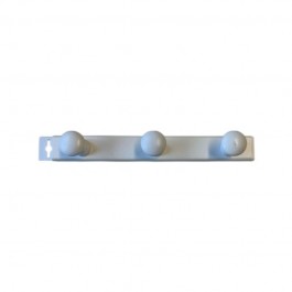 Portemanteau blanc en bois 3 têtes Mottez