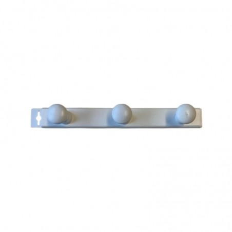 Portemanteau blanc en bois 3 têtes Mottez