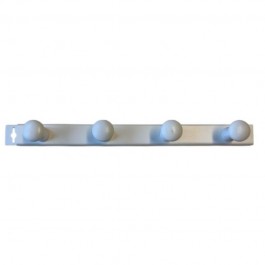 Portemanteau blanc en bois 4 têtes Mottez
