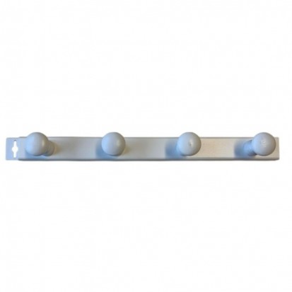 Portemanteau blanc en bois 4 têtes Mottez