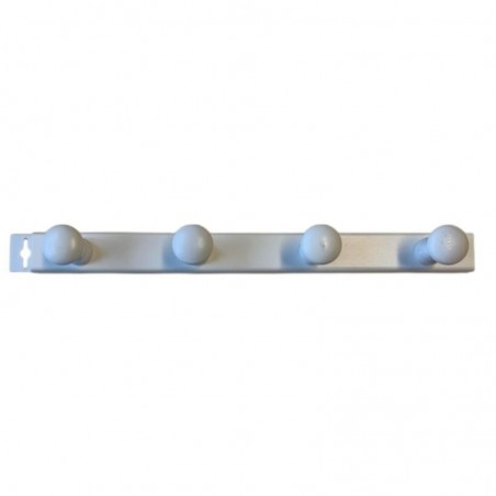 Portemanteau blanc en bois 4 têtes Mottez