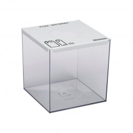 Collecteur de piles à poser 7 litres transparent avec couvercle blanc