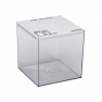 Collecteur de piles à poser 7 litres transparent avec couvercle blanc