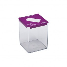 Collecteur de piles à poser 2 litres transparent avec couvercle violet