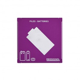 couvercle acier violet du collecteur de piles usagées