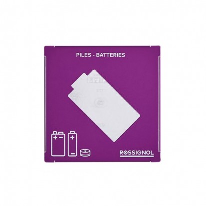 Collecteur de piles à poser 7 litres transparent avec couvercle blanc
