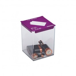 Collecteur de piles à poser 2 litres violet avec des piles