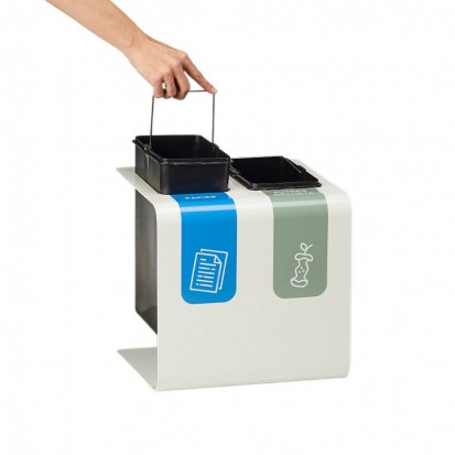 Poubelle de tri sélectif 2x8L papier et autres déchets ROSSIGNOL