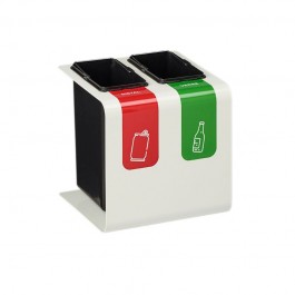 Poubelle de tri sélectif 2x8L pour tri métal et verre ROSSIGNOL