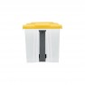 poubelle tri sélectif à pédale 30L blanche en polypropylène avec couvercle jaune marque Rossignol