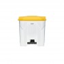 poubelle tri sélectif à pédale 30L blanche en polypropylène avec couvercle jaune marque Rossignol