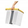 poubelle tri sélectif à pédale 30L blanche en polypropylène avec couvercle jaune marque Rossignol