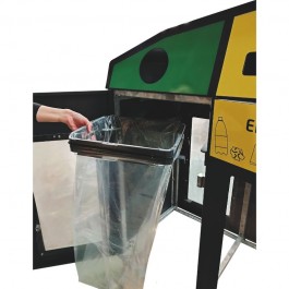 Poubelle tri sélectif 3 compartiments Vigipirate avec sac transparent marque Rossignol