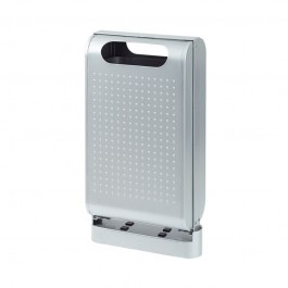 Poubelle urbaine en métal 60L sur pied couleur gris métal marque Rossignol