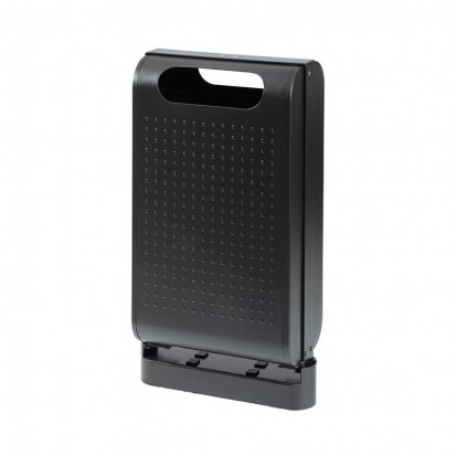 Poubelle urbaine en métal 60L sur pied couleur gris métal marque Rossignol