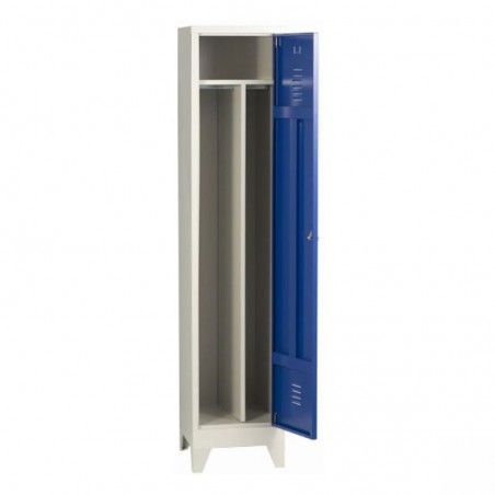 vestiaire industrie salissante une porte avec tablette et penderie divisée en 2
