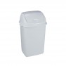 Poubelle à couvercle basculant 50 litres avec corps et couvercle blanc pour le tri sélectif