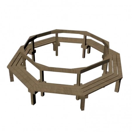 Banc tour d'arbre pour école