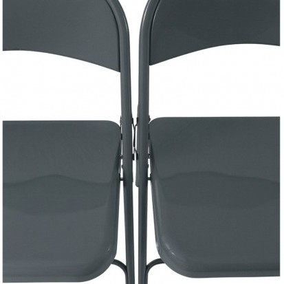 Chaise assemblable entre elles Lot - Chaises en métal EUROP Grey Edition® + 1 chariot