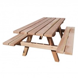 Table en bois avec banc pour extérieur