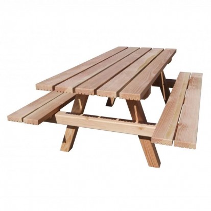 Table en bois avec banc pour extérieur Table en bois avec banc pour extérieur