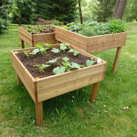 lot de 3 tables potagères en bois