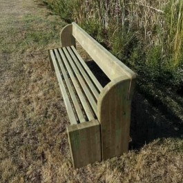 banc public en bois avec dossier vue de dessus