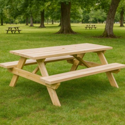 Table de picnic en bois pour espaces verts