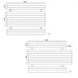 Plan des plateaux et des bancs pour la table de pique nique en bois